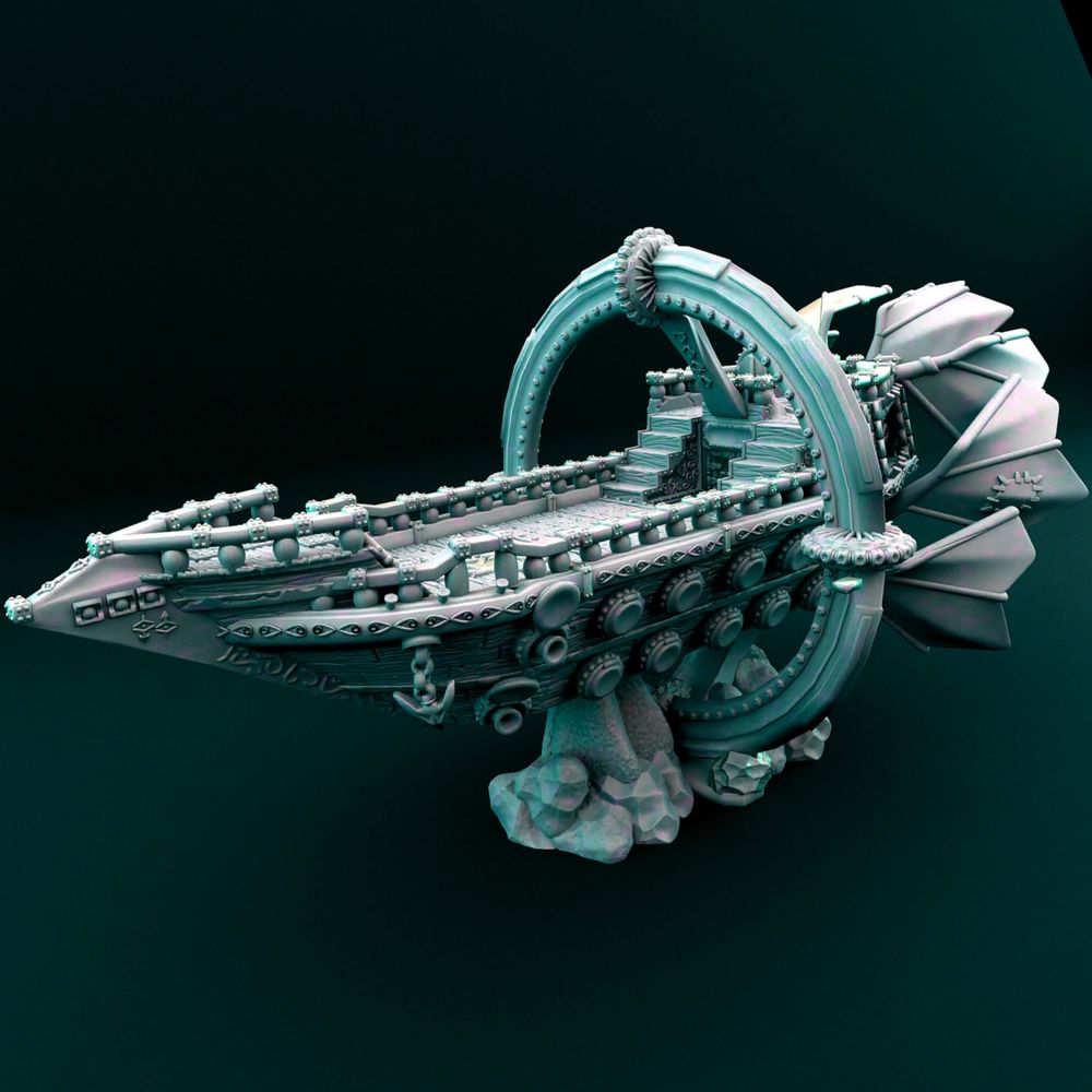 3D Printable Elemental skyship - fantasy D&D ship by Lex Addams